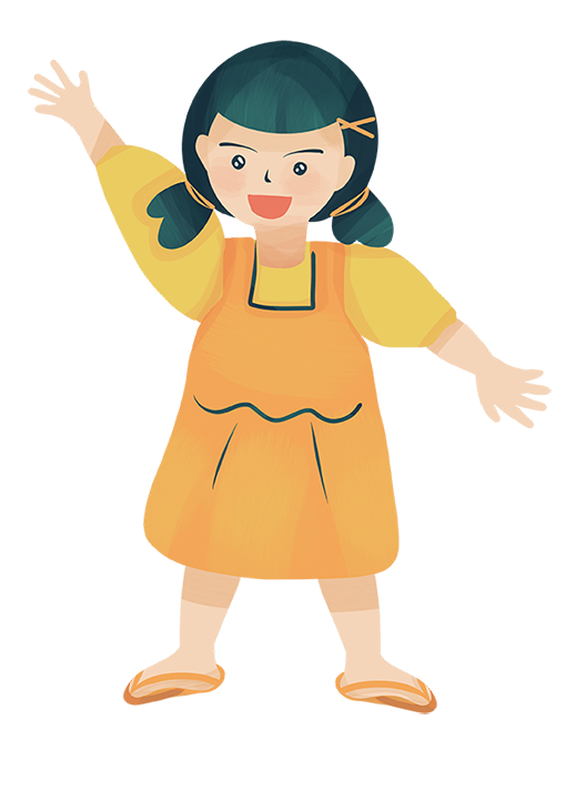 Girl character — waving
