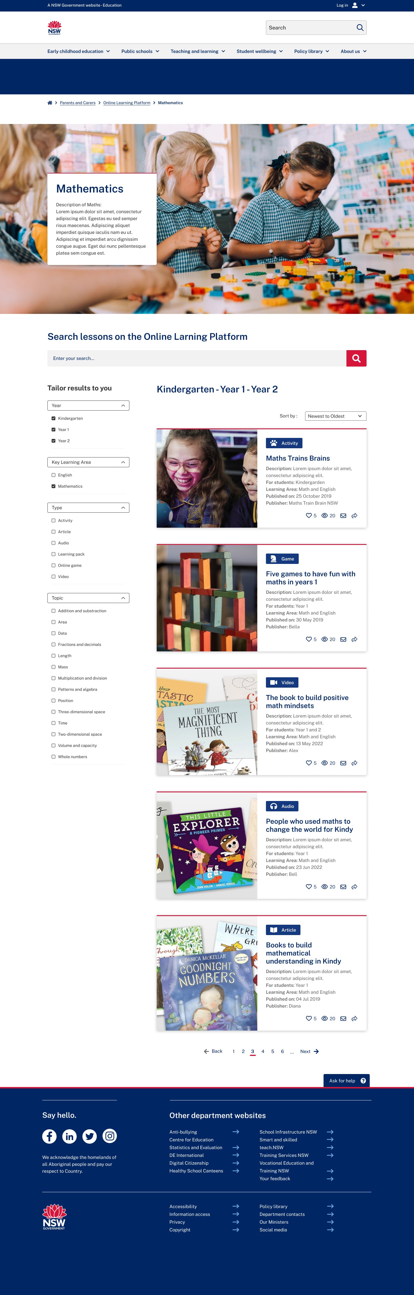 Mathematics resource listing