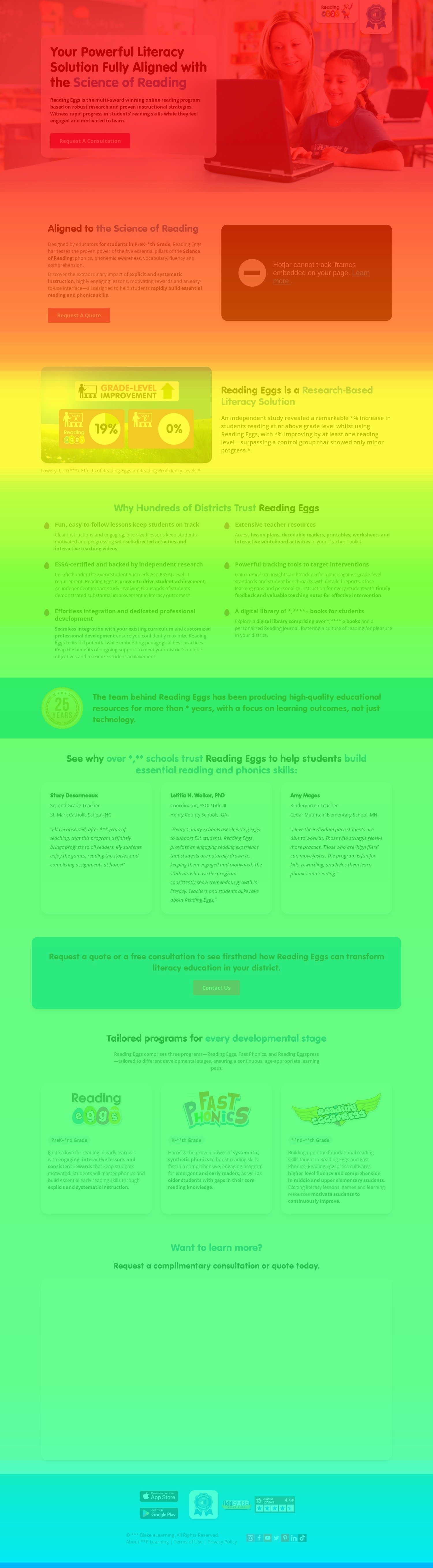 District landing page — desktop scroll heatmap
