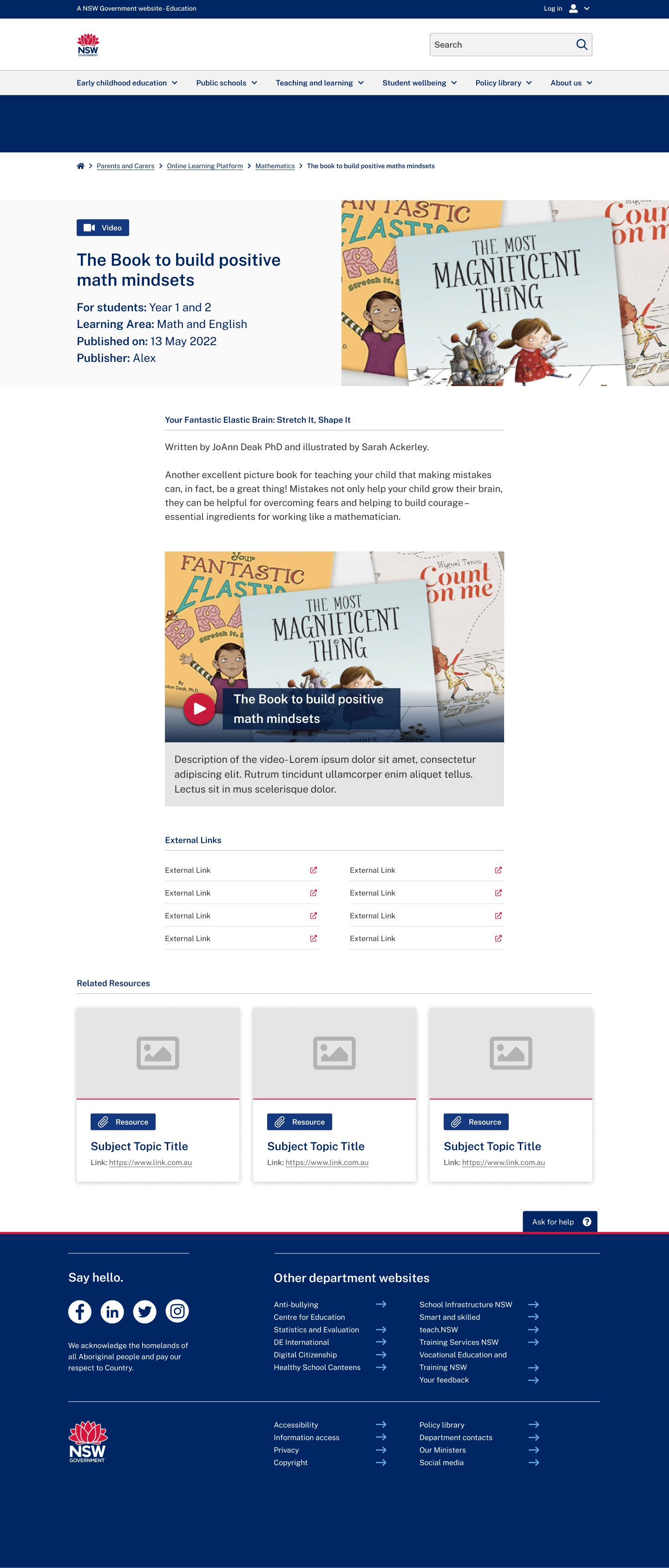 Video resource page